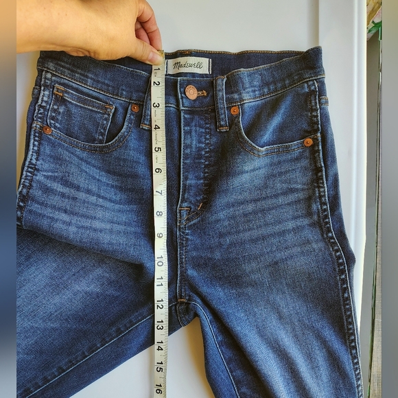 Madewell women's 10" high-rise skinny blue stretch denim jeans sz 26. - Picture 11 of 16